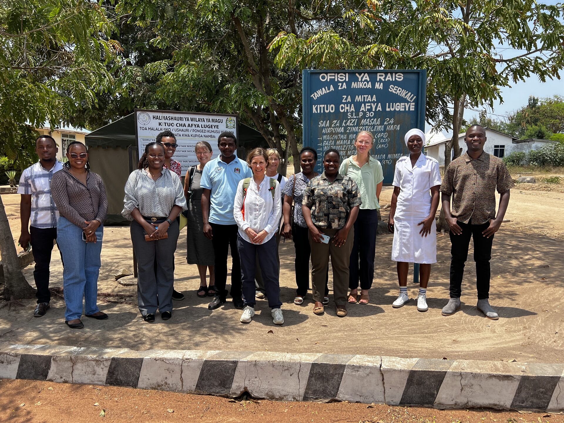 Collaborators visiting a BRIGHTSAM study site in Magu District